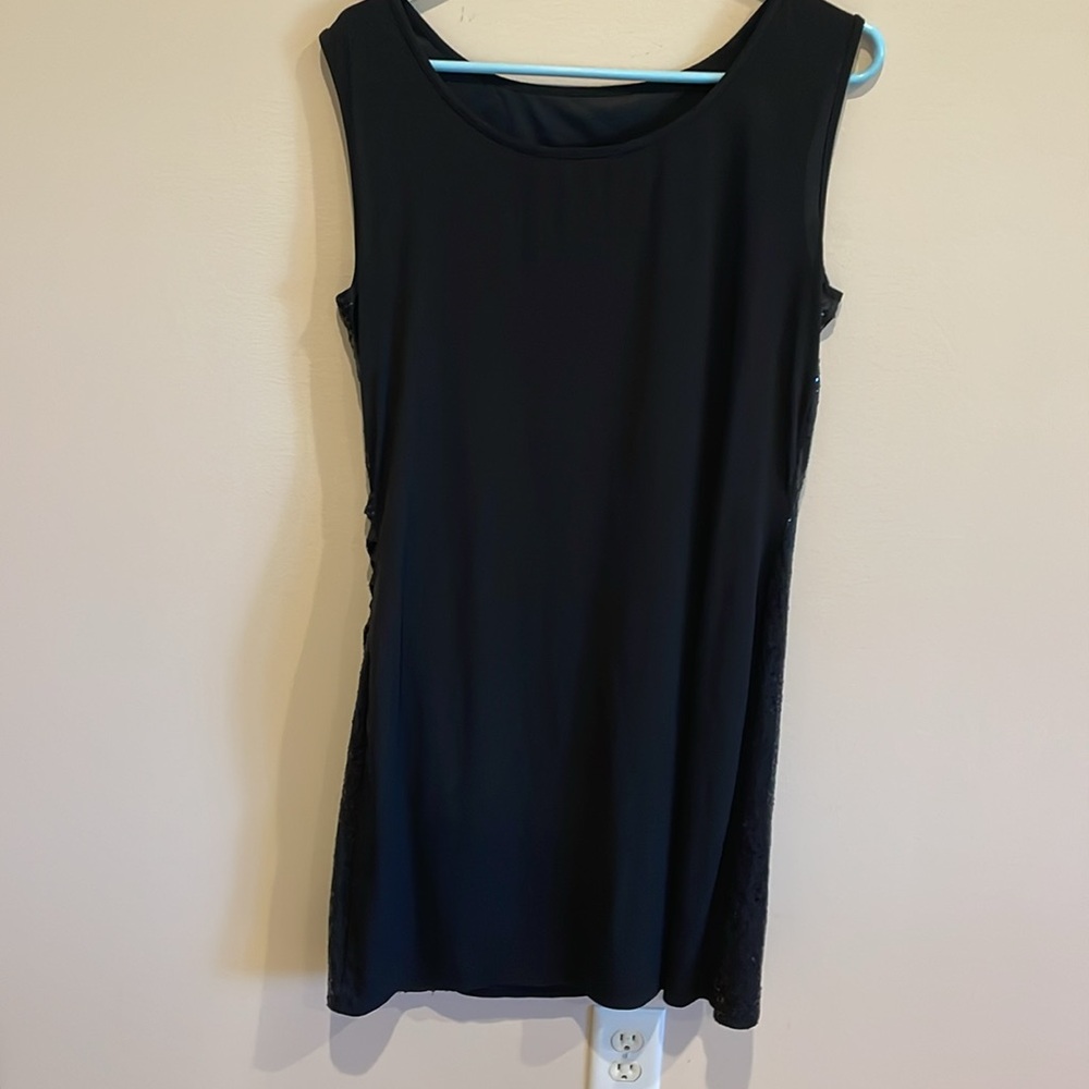 Black Glamour Sequence (front) Sleeveless Dress - Size 16. - Picture 4 of 7